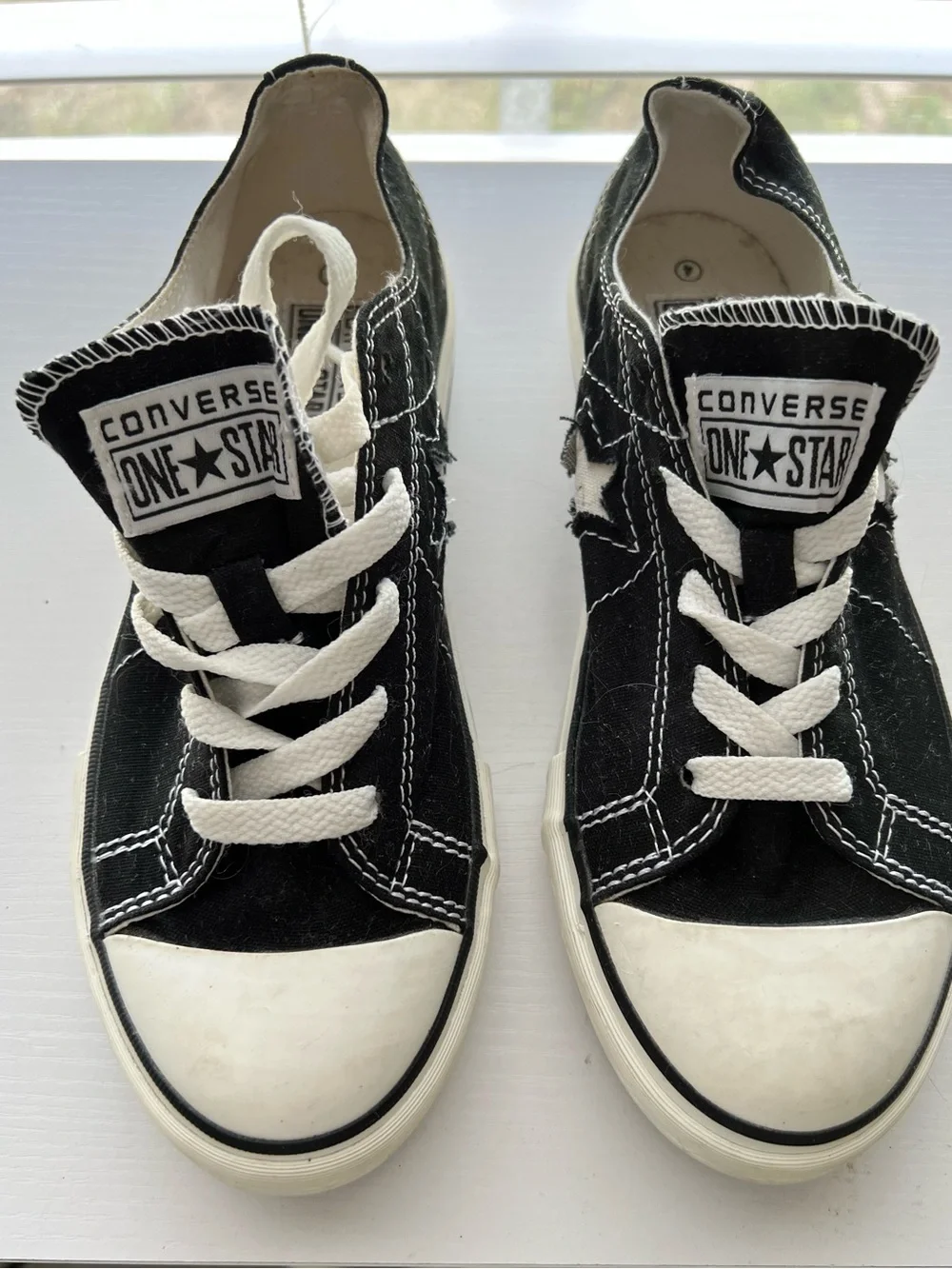 Converse Kids One Star Low Top Sneakers - Black and White